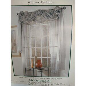 Tex Style Home Fashions Lot Of 3 Rod Pocket Panels 44" W X 84" L "Moonbeams"